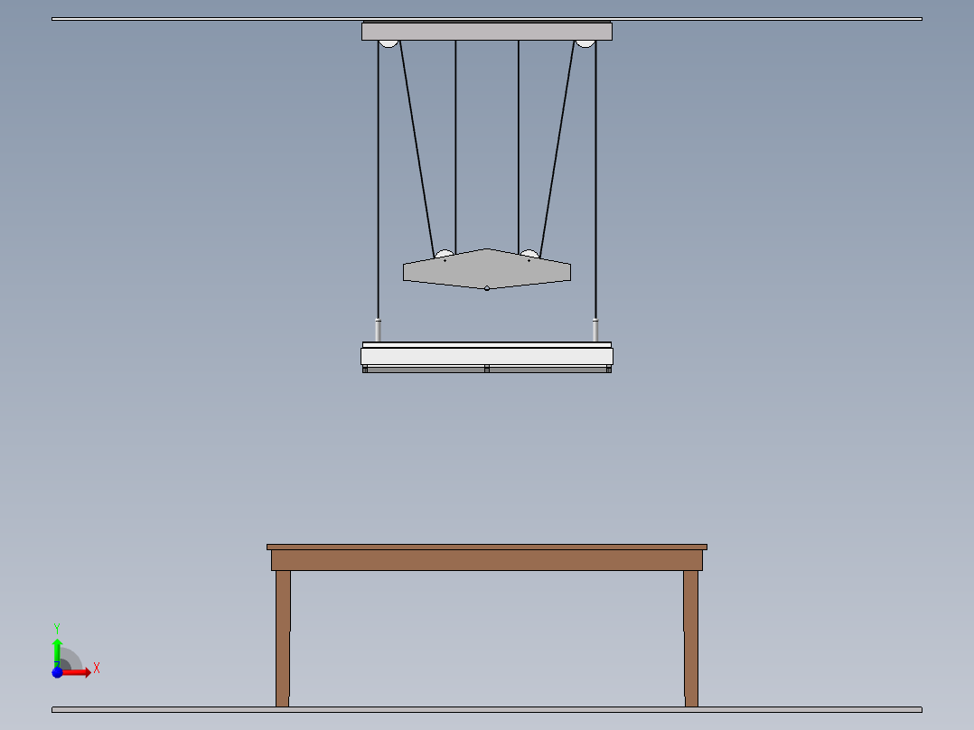 可调台式吸顶灯前视图