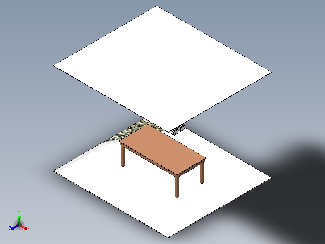 可调台式吸顶灯正等轴测图