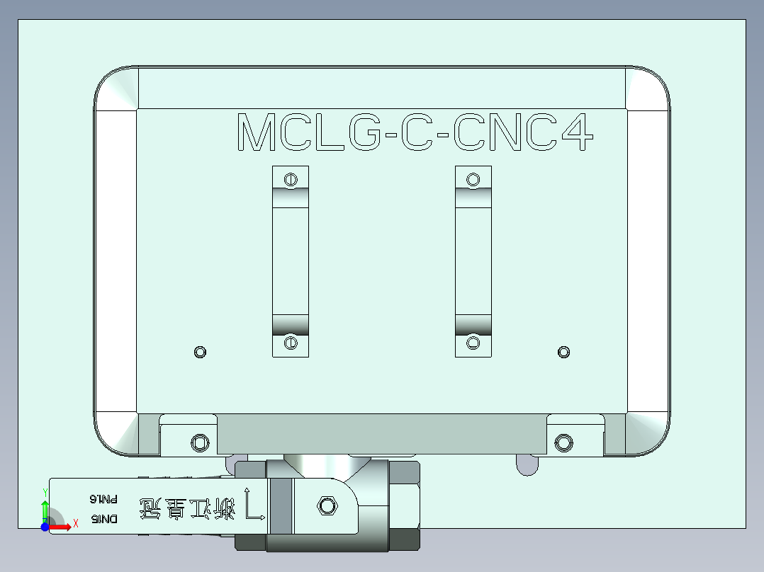 MCLG-C笔记本CNC工装夹具三维模型-CNC4-1214前视图