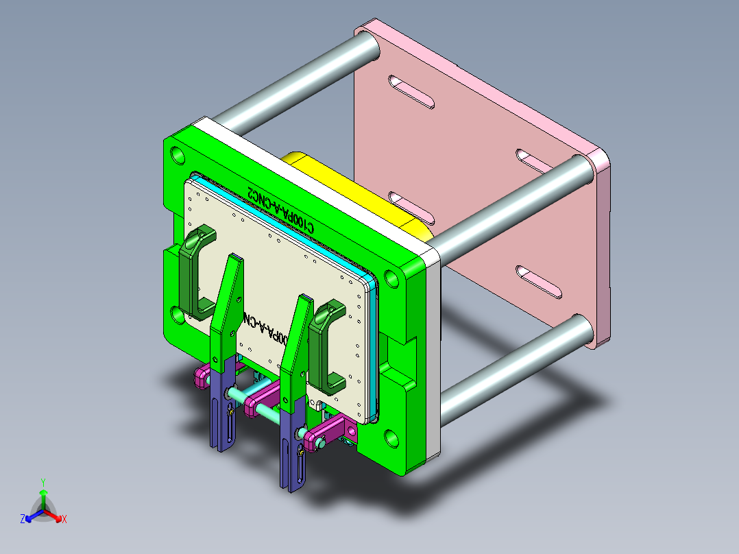 C100PA-A-笔记本CNC工装夹具三维模型CNC2-1222正等轴测图