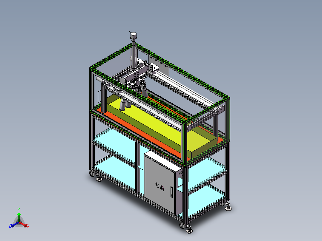 平行夹取移栽机sw18可编辑正等轴测图