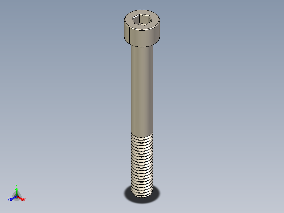Screw_DIN_912_M8x70_A2.STEP公制内六角螺钉正等轴测图