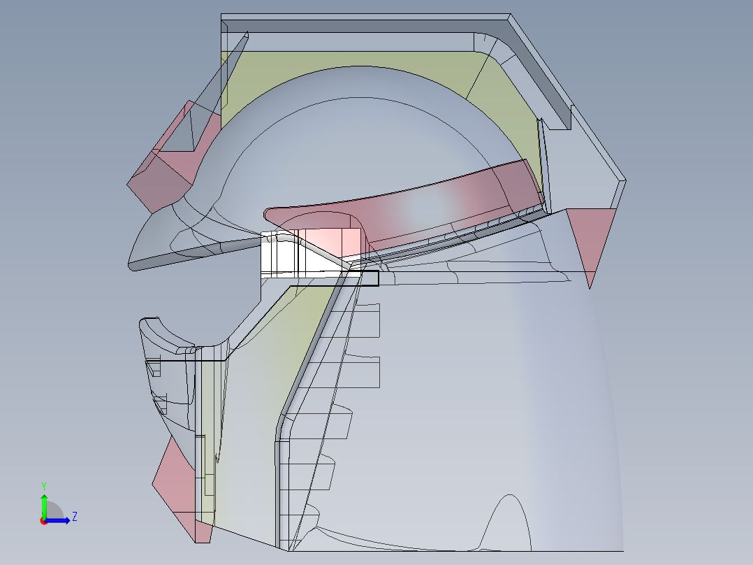 高达头部建模模型左视图