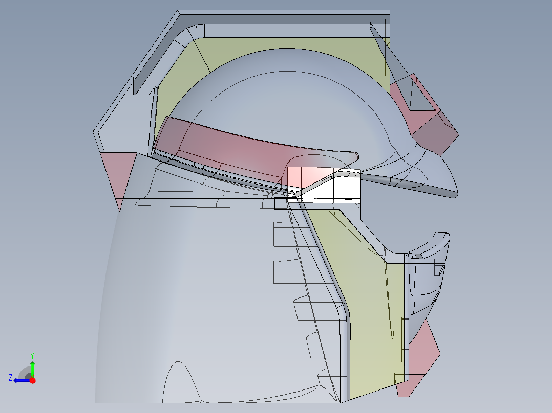 高达头部建模模型右视图