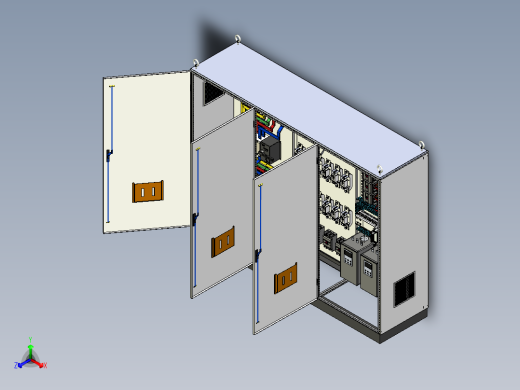 三柜组装双电源CDQ1S刀开关630A竖装plc软启动控制柜