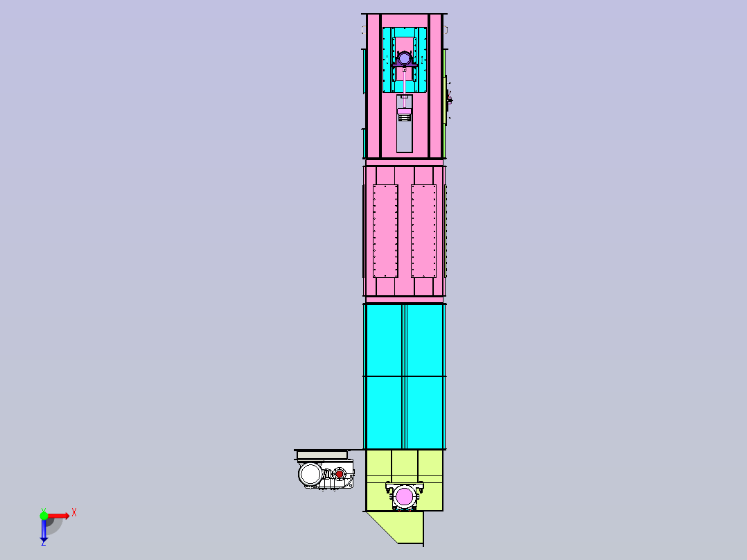 重负载提升设备设计俯视图