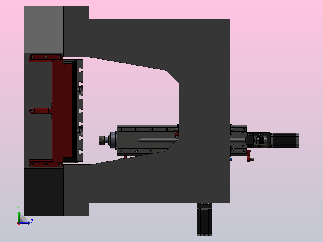 165-雕刻机（床身是铸件）左视图