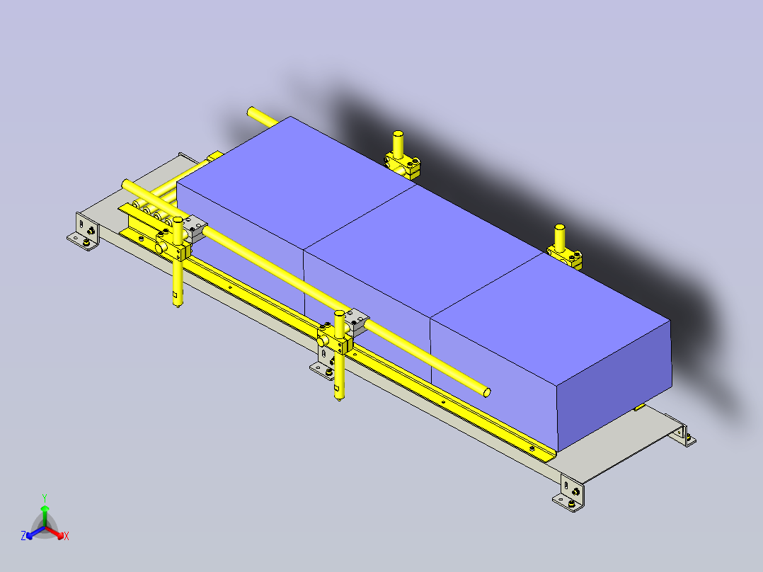 一款简易传送用导轨3D图纸正等轴测图