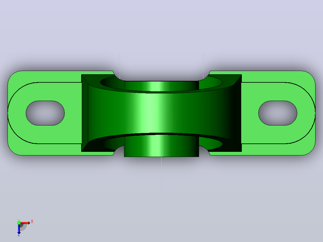 轴承座User Library-Bearing 1_00 PILLOW BLOCK_俯视图