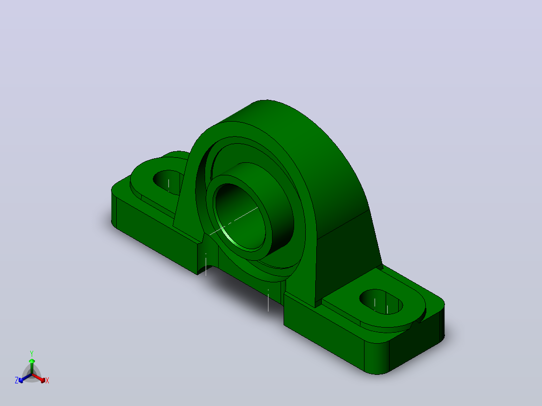 轴承座User Library-Bearing 1_00 PILLOW BLOCK_正等轴测图
