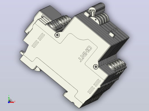 NXBLE-63E 4P剩余电流动作断路器三维模型202404前视缩略图