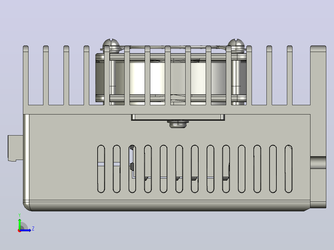 数字步进电机与驱动器DM2C-RS882AC_3D模型左视图