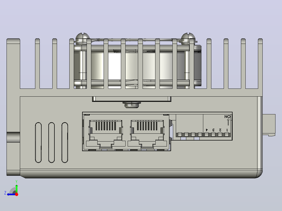 数字步进电机与驱动器DM2C-RS882AC_3D模型右视图