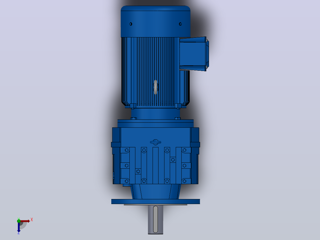 RF97法兰轴伸式安装斜齿轮减速机RF97-Y7.5-4P-132M-M1-0°-Φ350俯视图