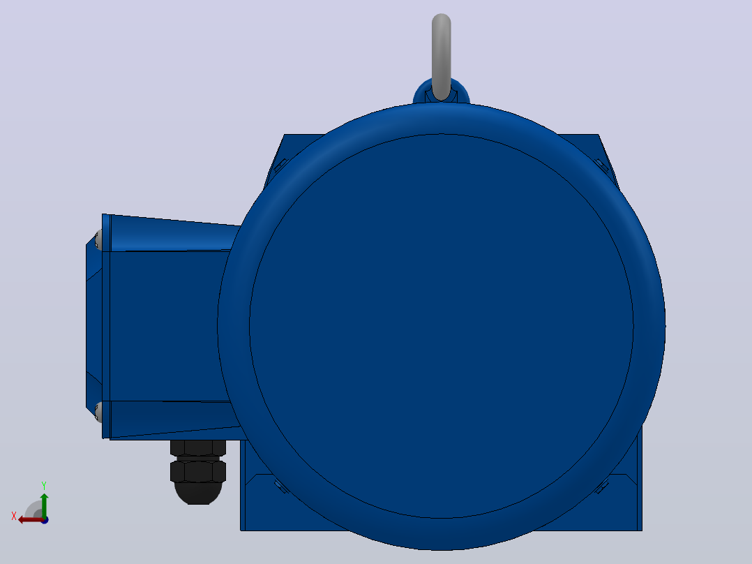 R67底脚轴伸式安装斜齿轮减速机R67-Y4-4P-112M-M1-0°后视图