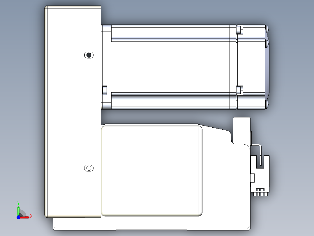 皮带直线轴半封闭可选导轨TPA-HNB-140D-120-L3000-LU-Y-P40-N3前视图