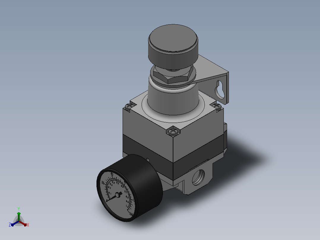 QPJM2000系列 精密减压阀[QPJM2010-02]正等轴测图