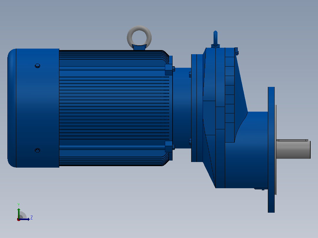 RXF97法兰轴伸式安装斜齿轮减速机RX97-Y11-4P-160M-M1-0°-Φ350左视图