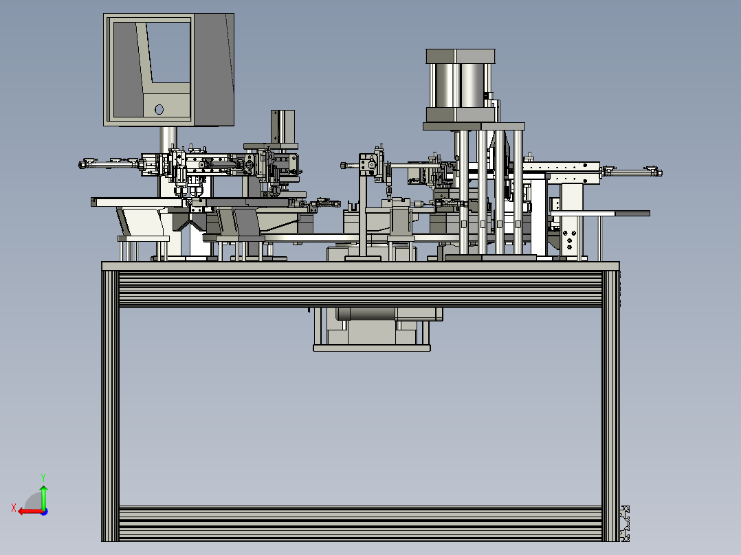 手机充电器插头组装机后视图