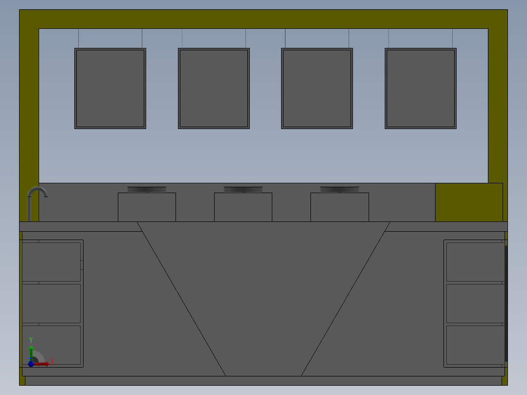 TERAS圆顶楼餐厅模型3D图纸 Solidworks设计前视图