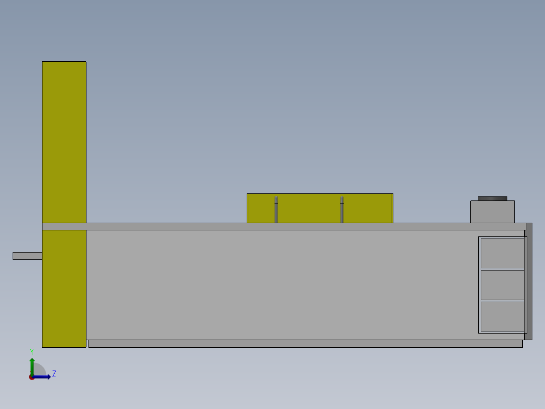 TERAS圆顶楼餐厅模型3D图纸 Solidworks设计左视图