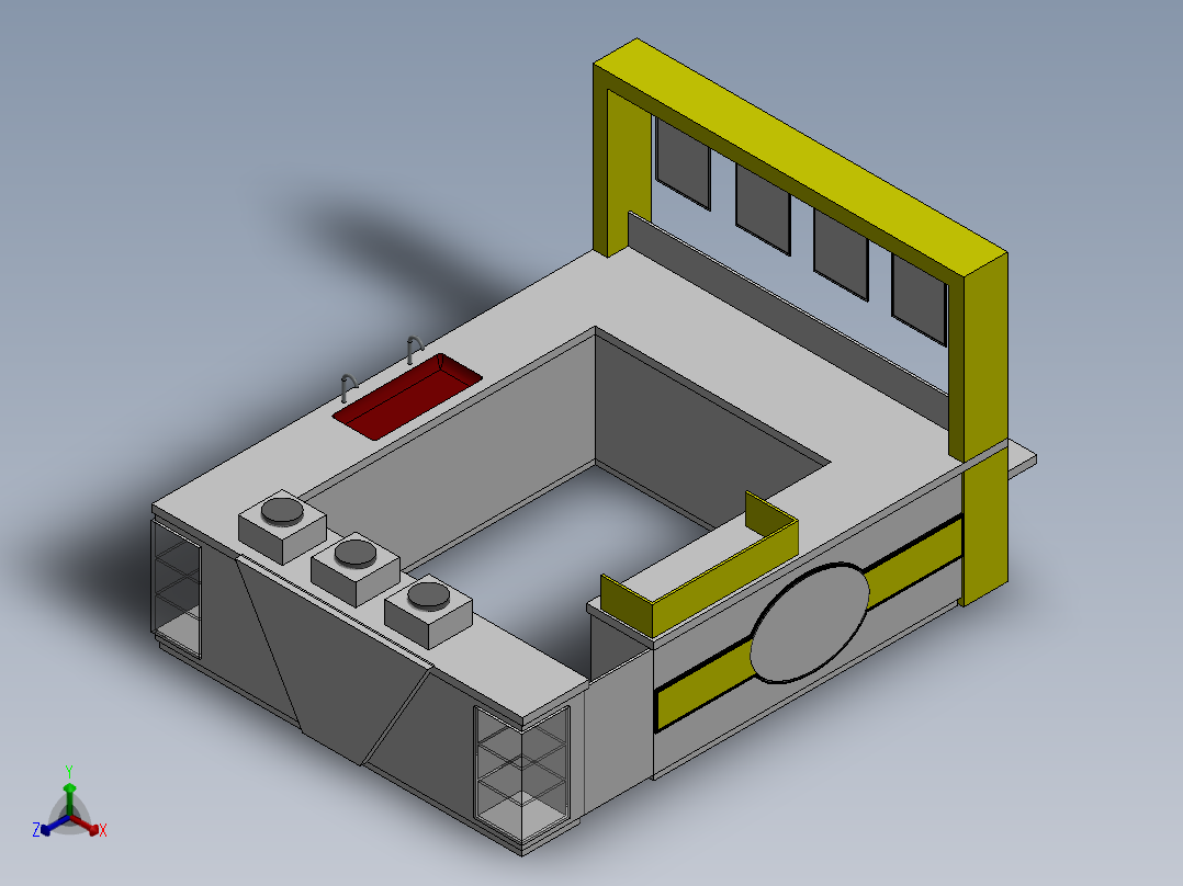 TERAS圆顶楼餐厅模型3D图纸 Solidworks设计正等轴测图