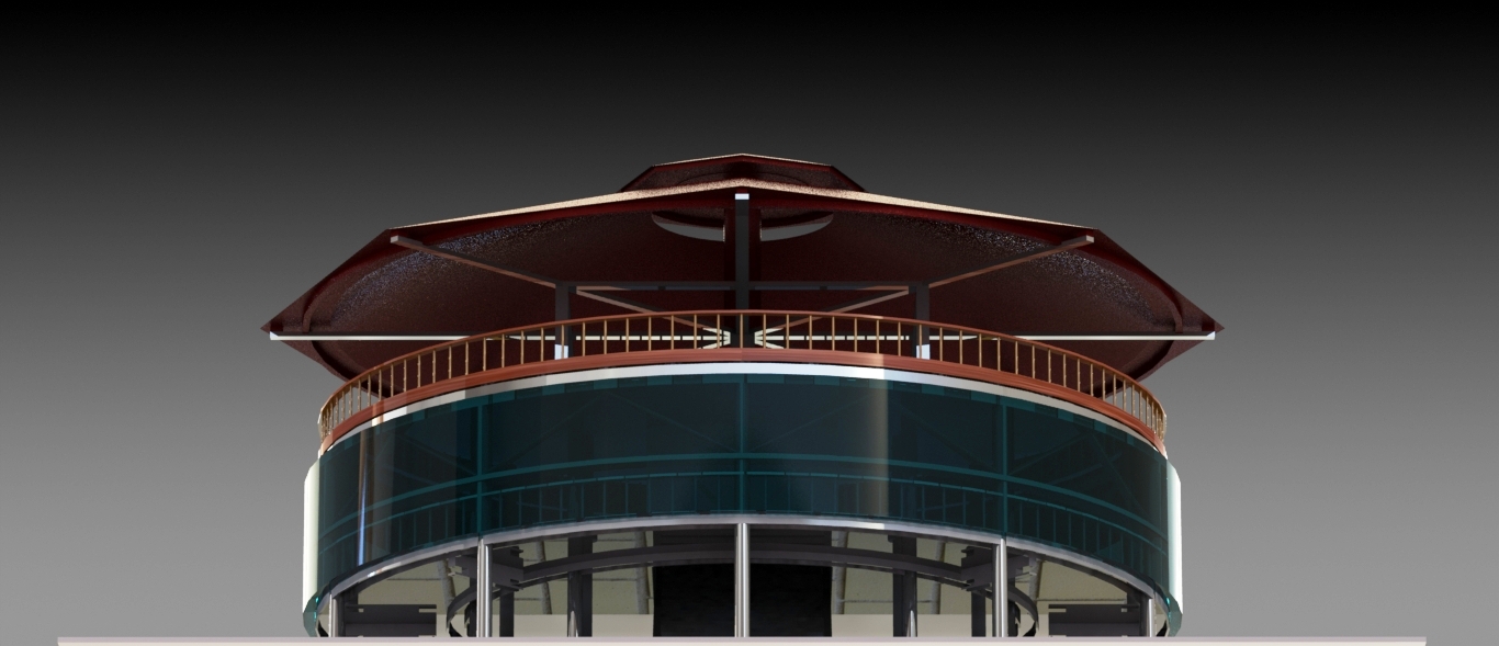 TERAS圆顶楼餐厅模型3D图纸 Solidworks设计