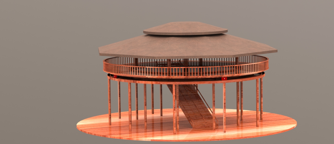 TERAS圆顶楼餐厅模型3D图纸 Solidworks设计