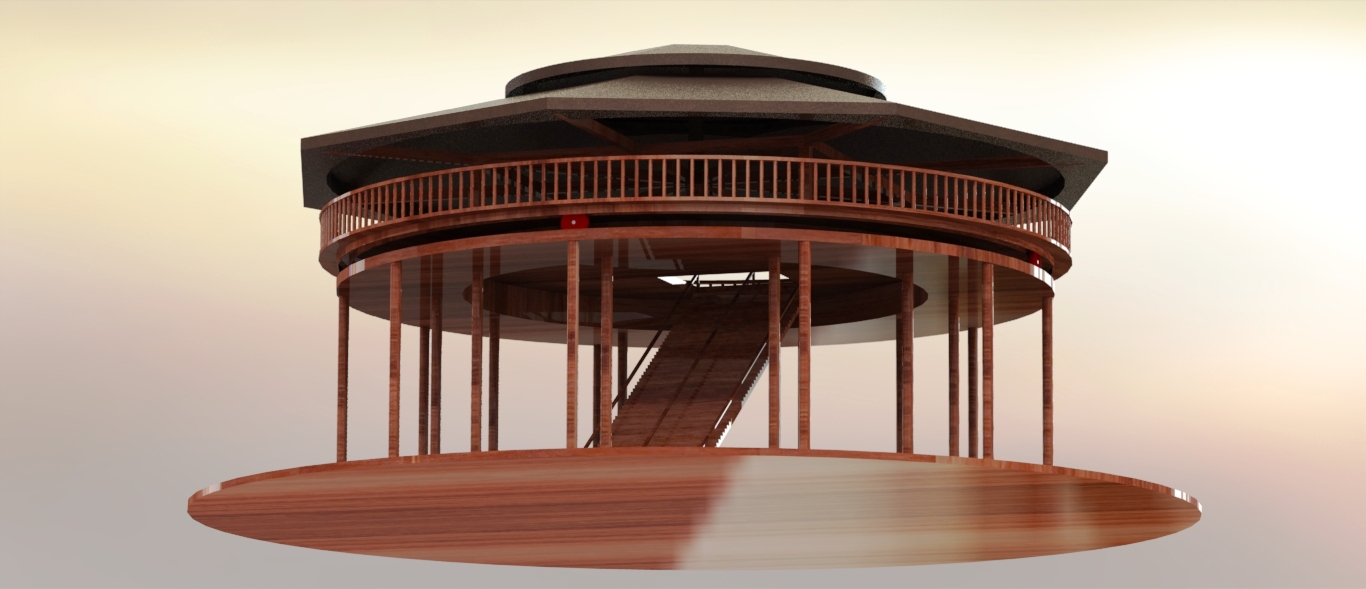 TERAS圆顶楼餐厅模型3D图纸 Solidworks设计