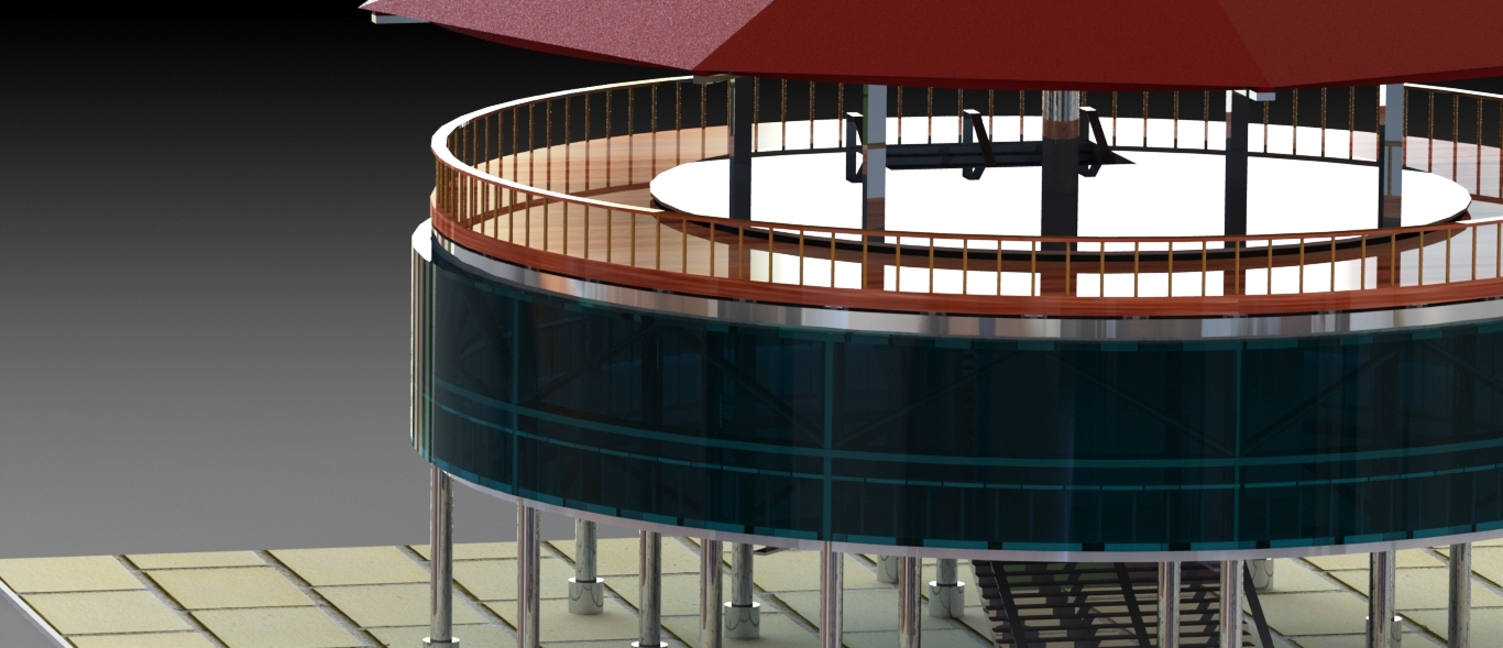 TERAS圆顶楼餐厅模型3D图纸 Solidworks设计