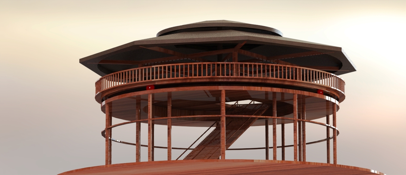 TERAS圆顶楼餐厅模型3D图纸 Solidworks设计