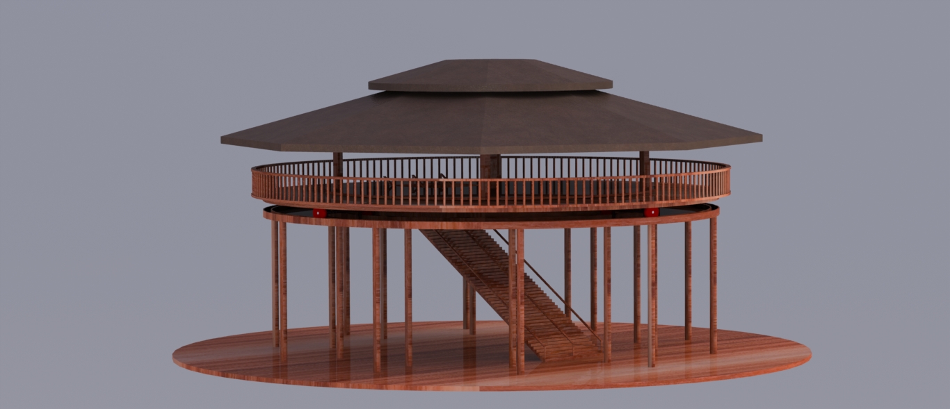 TERAS圆顶楼餐厅模型3D图纸 Solidworks设计