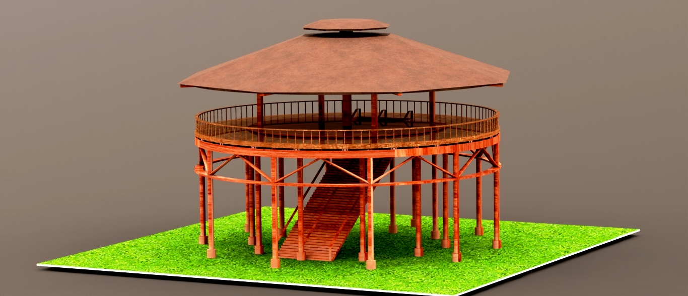 TERAS圆顶楼餐厅模型3D图纸 Solidworks设计