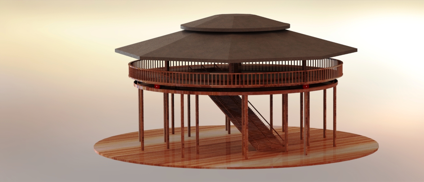 TERAS圆顶楼餐厅模型3D图纸 Solidworks设计