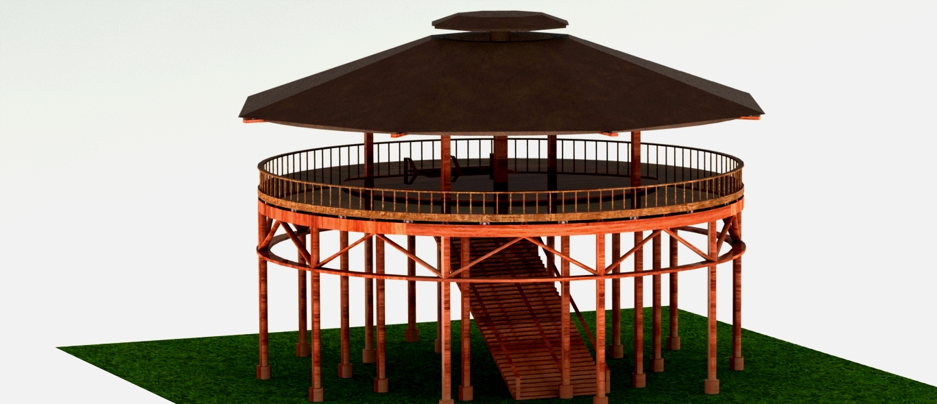 TERAS圆顶楼餐厅模型3D图纸 Solidworks设计