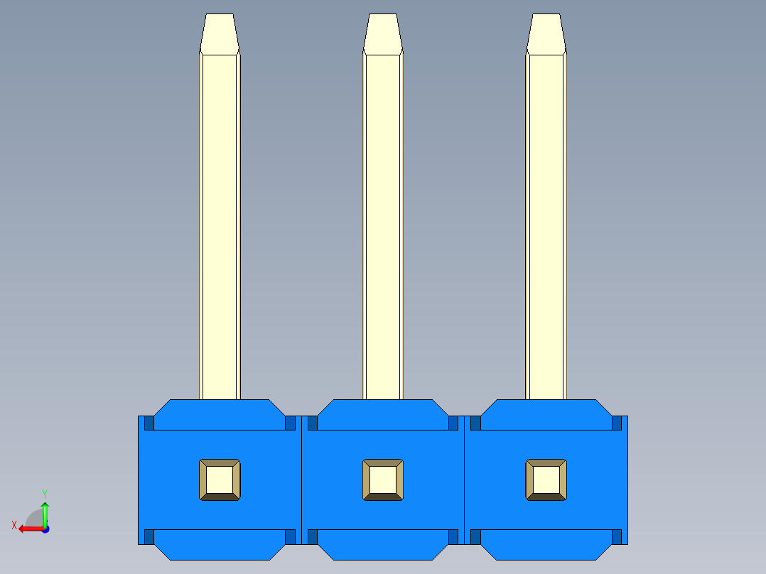 彩色公排针 100mil 2.54mm 系列-DS1022_blue_03p_100mil_TypeU_rev1.0后视图