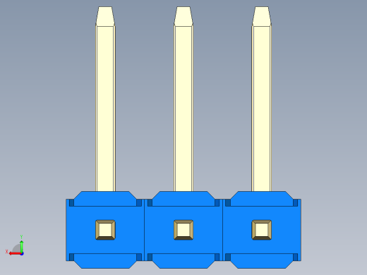 彩色公排针 100mil 2.54mm 系列-DS1022_blue_03p_100mil_TypeU_rev1.0后视缩略图