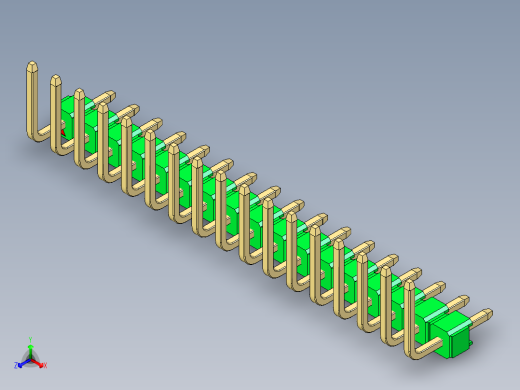 彩色公排针 100mil 2.54mm 系列-DS1022_green_17p_100mil_TypeU_rev1.0