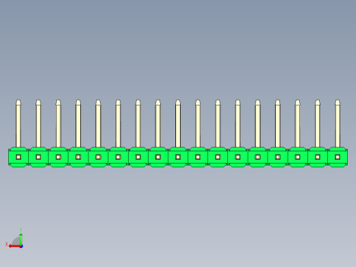彩色公排针 100mil 2.54mm 系列-DS1022_green_17p_100mil_TypeU_rev1.0后视缩略图