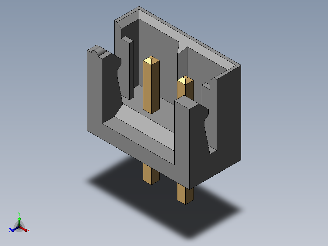 JST-B2B-EH-A.SLDPRT正等轴测图