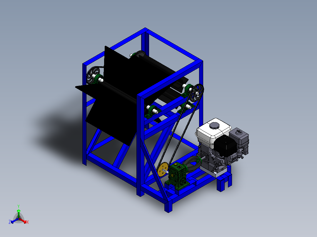 椰子去皮机coconut-peeling-machine-SW正等轴测图
