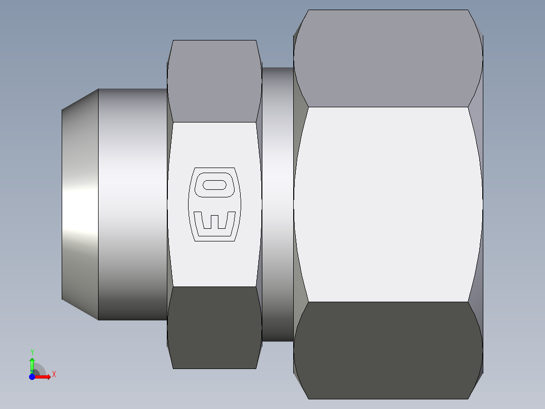 卡套式工业通用硬管接头EO_Weld_connector_AS18L前视图