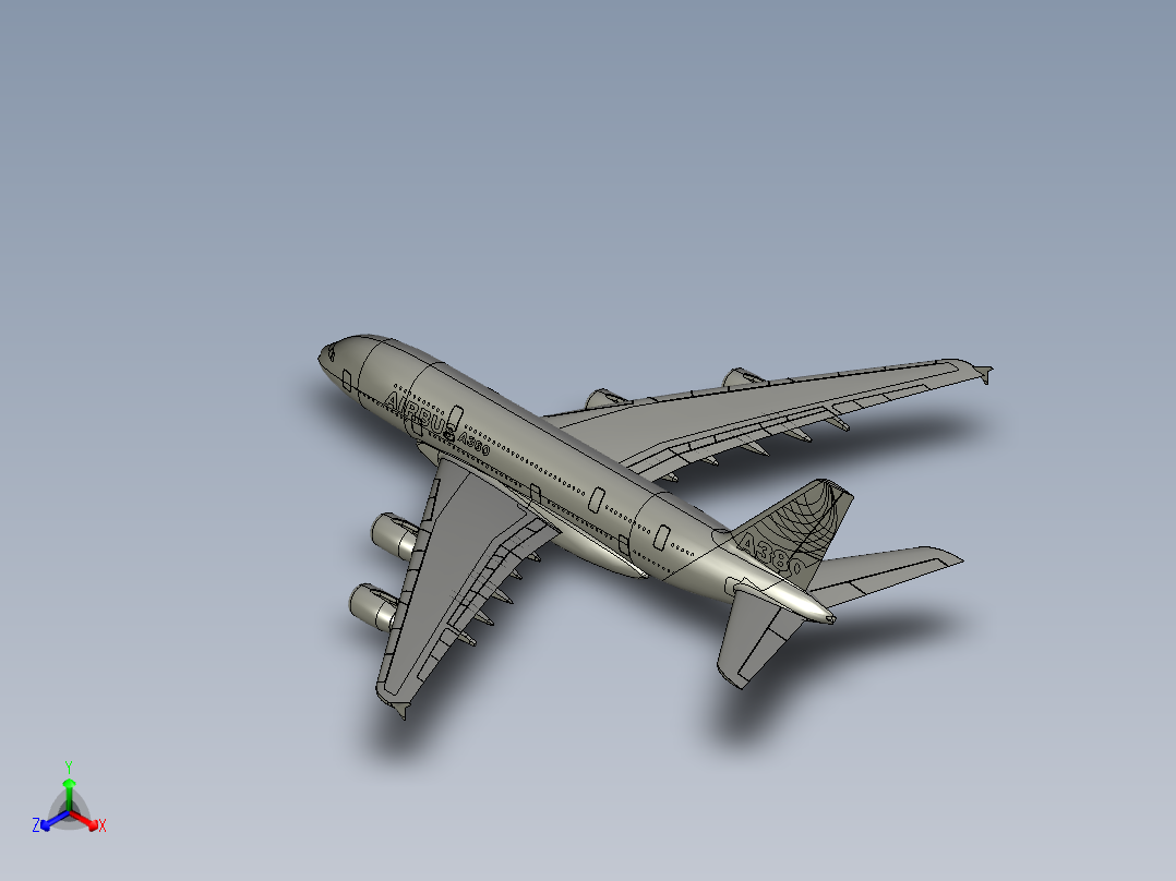 F 空客A380飞机模型 机械设计图纸资料 3D模型 