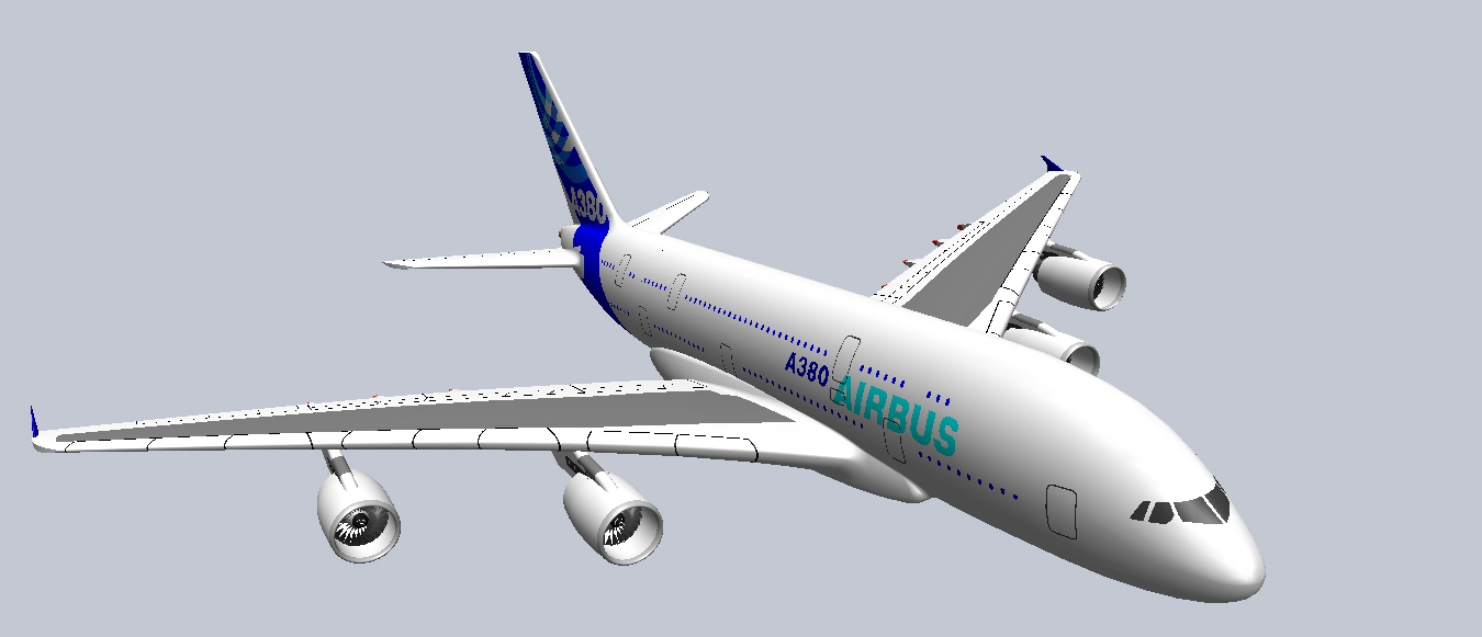 F 空客A380飞机模型 机械设计图纸资料 3D模型 