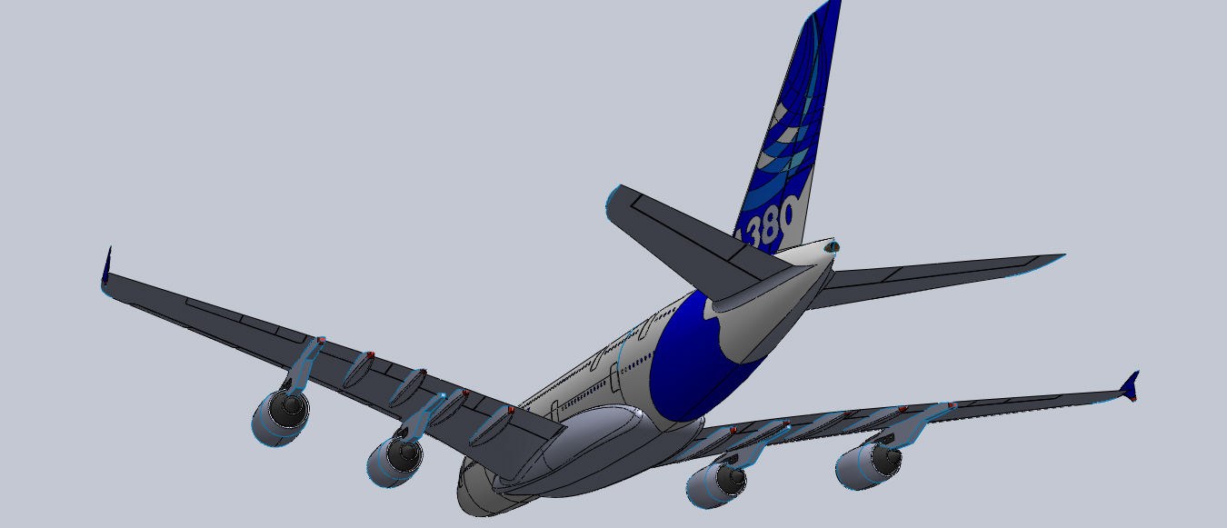 F 空客A380飞机模型 机械设计图纸资料 3D模型 