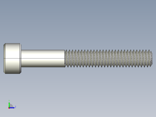 M4 x 0.7mm Thread 30mm LONG SOCKET HEAD CAP SCREW.IGS左视缩略图