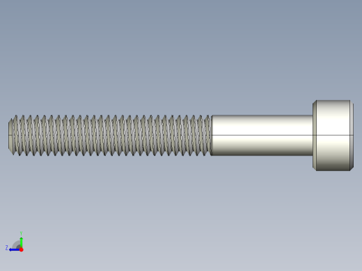 M4 x 0.7mm Thread 30mm LONG SOCKET HEAD CAP SCREW.IGS右视缩略图