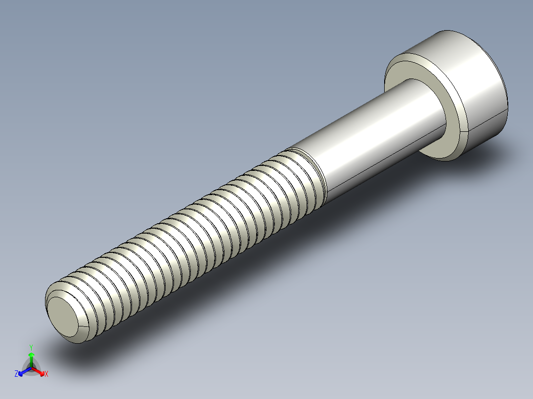 M4 x 0.7mm Thread 30mm LONG SOCKET HEAD CAP SCREW.IGS正等轴测图