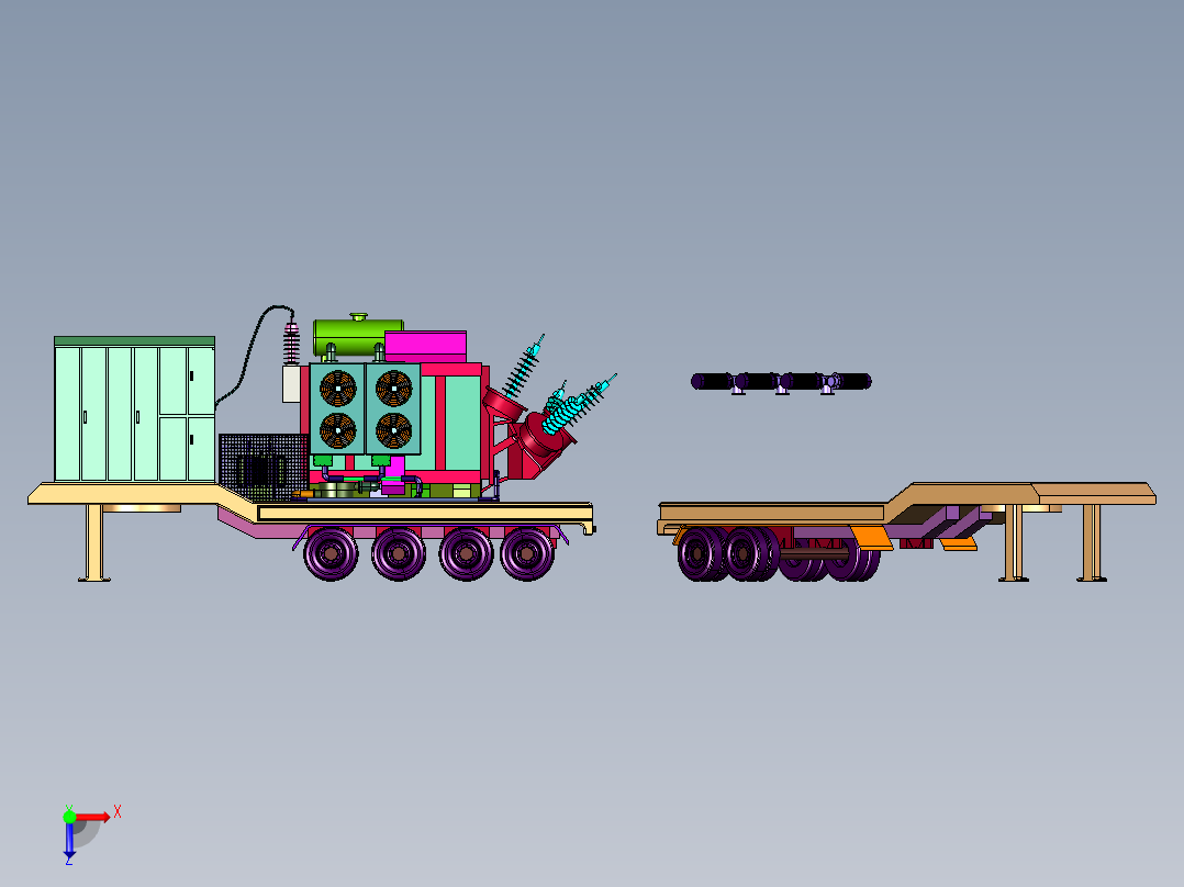 移动式箱式变电站俯视图