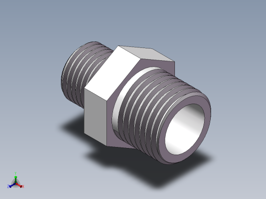 对丝-六角异径 DN15-DN10正等轴测缩略图